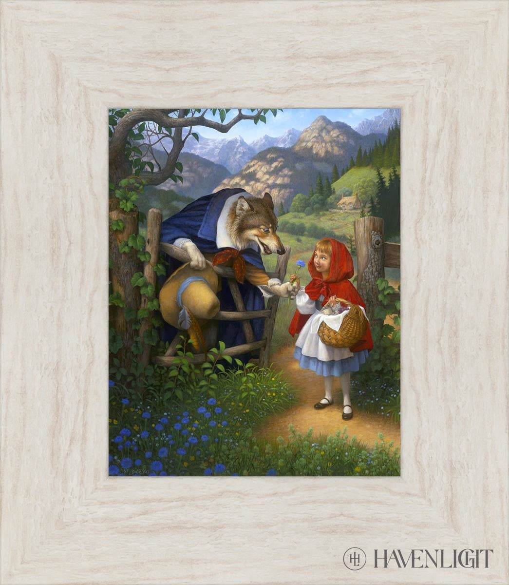 Little Red Riding Hood Meets The Wolf Open Edition Print / 8 X 10 Ivory 13 1/2 15 Art