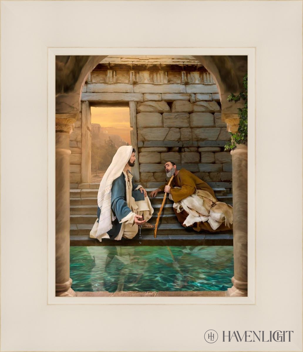 Living Water At Bethesda Open Edition Print / 8 X 10 White 12 1/4 14 Art