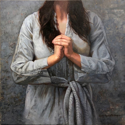 Mary Pondered Original Artwork Oil On Canvas