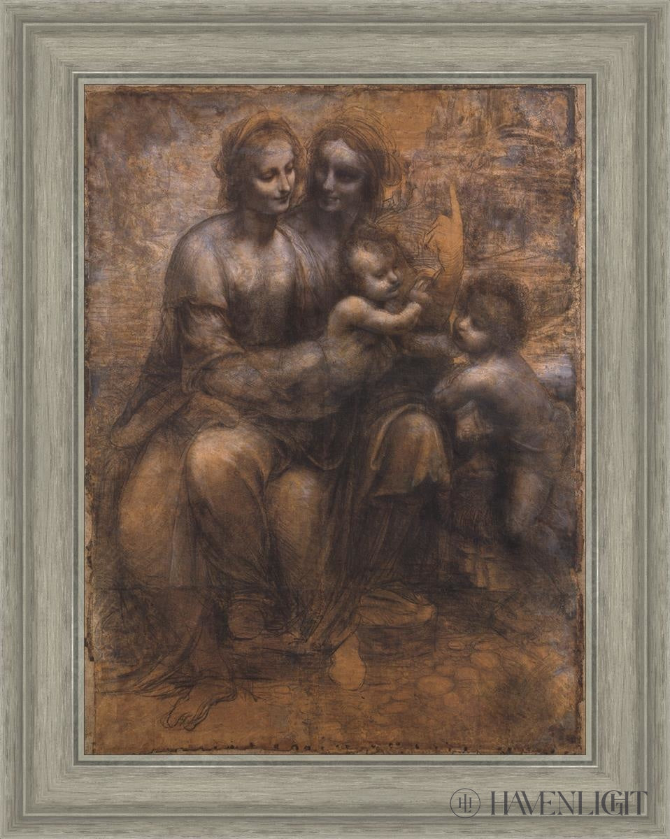 Mary With Jesus And John The Baptist Open Edition Canvas / 18 X 24 Gray 23 3/4 29 Art