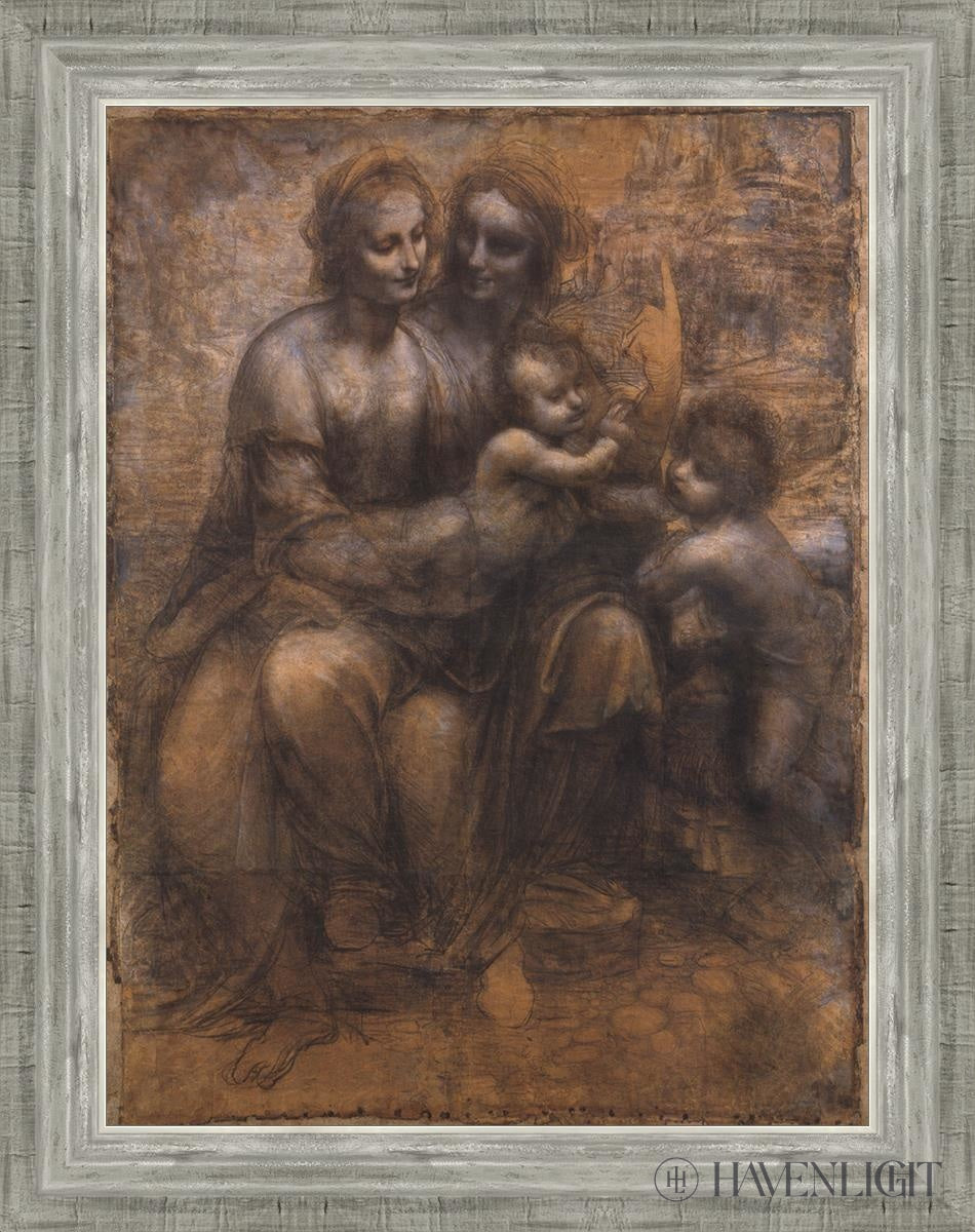 Mary With Jesus And John The Baptist Open Edition Canvas / 18 X 24 Silver 22 3/4 28 Art