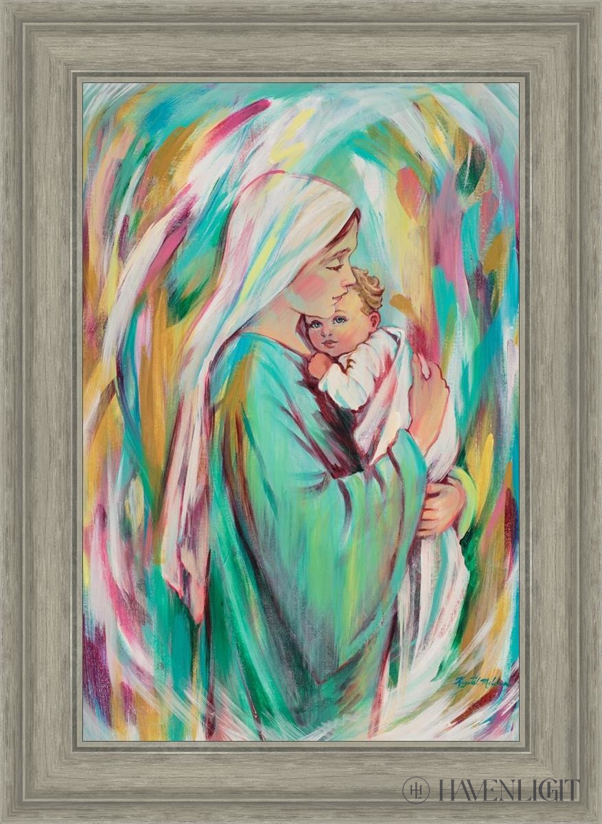 marys lullaby by krystal meldrum mary and baby jesus green robe