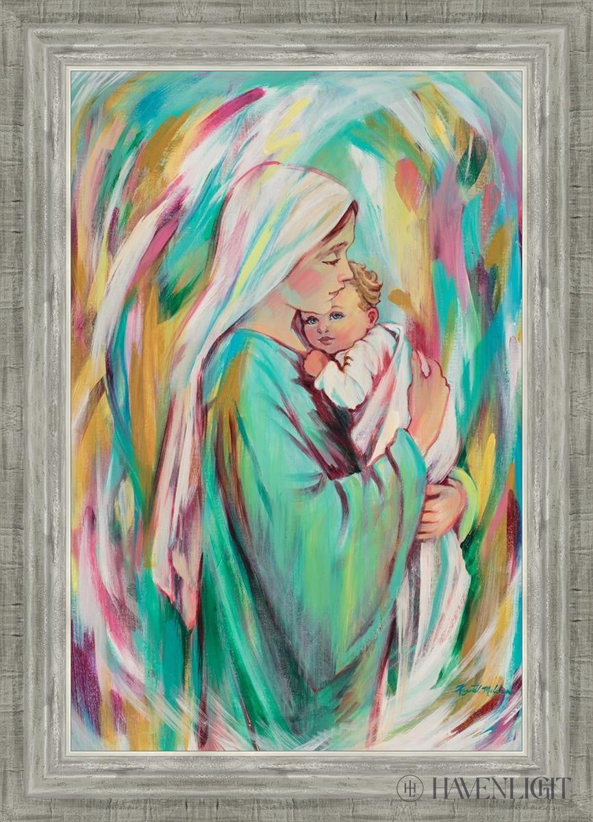 marys lullaby by krystal meldrum mary and baby jesus green robe