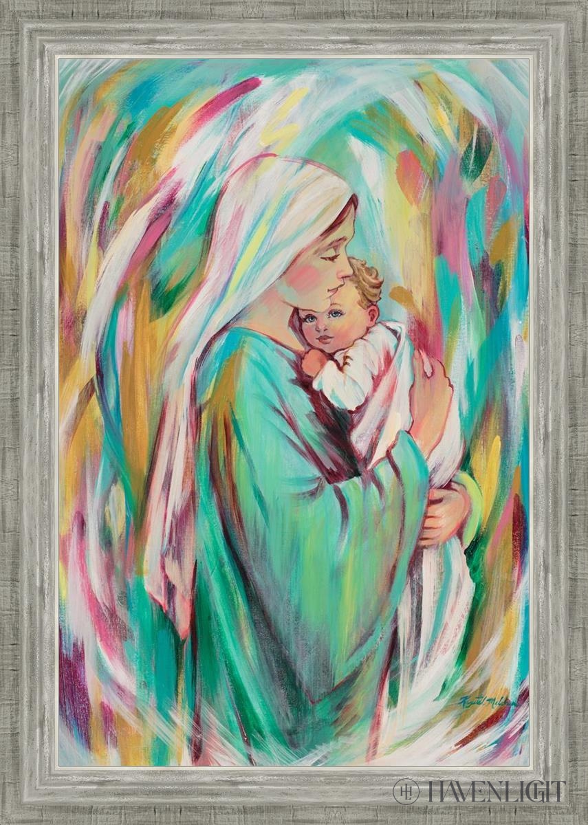marys lullaby by krystal meldrum mary and baby jesus green robe