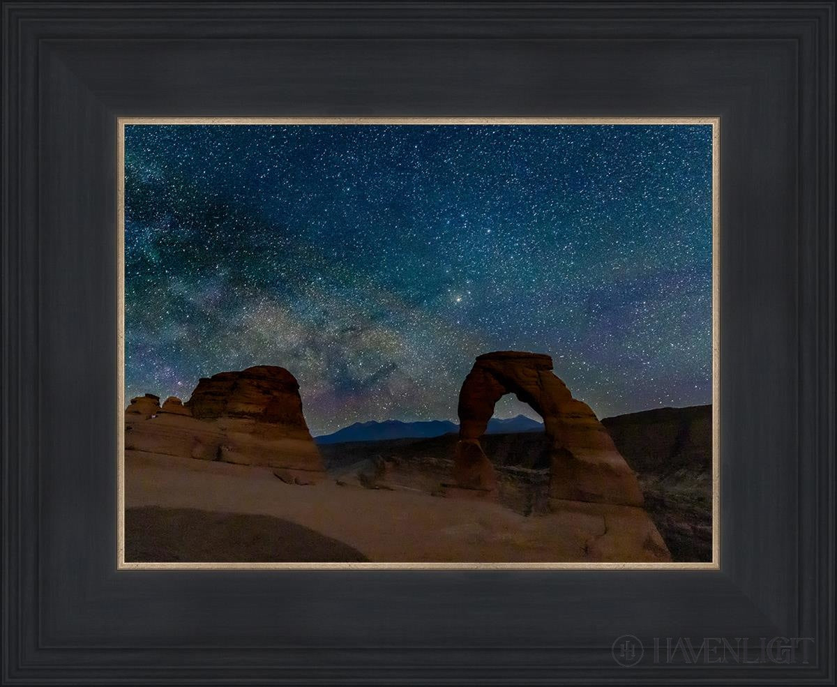 Milky Way Over Delicate Arch Arches National Park Utah Open Edition Print / 12 X 9 Black 16 3/4 13