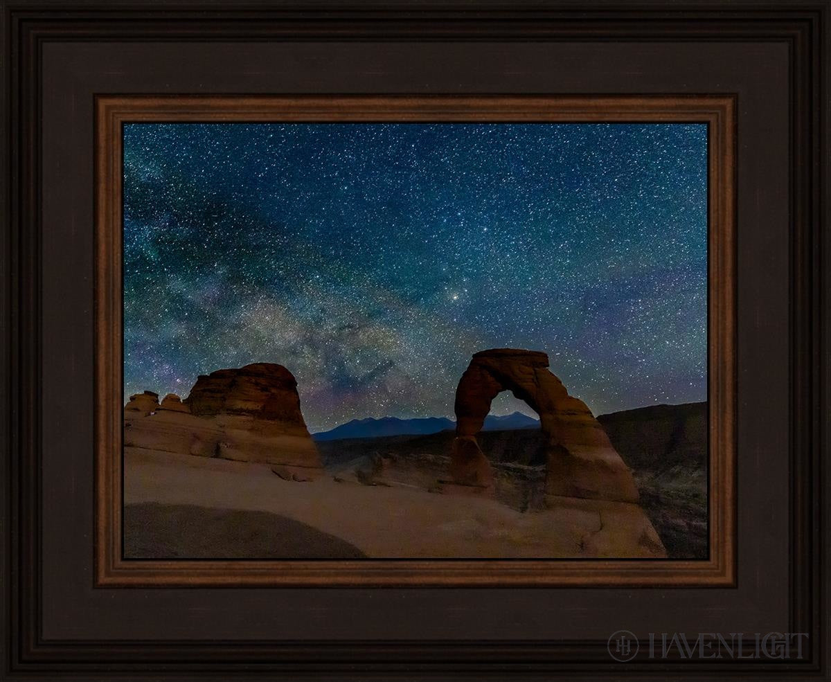 Milky Way Over Delicate Arch Arches National Park Utah Open Edition Print / 12 X 9 Brown 16 3/4 13