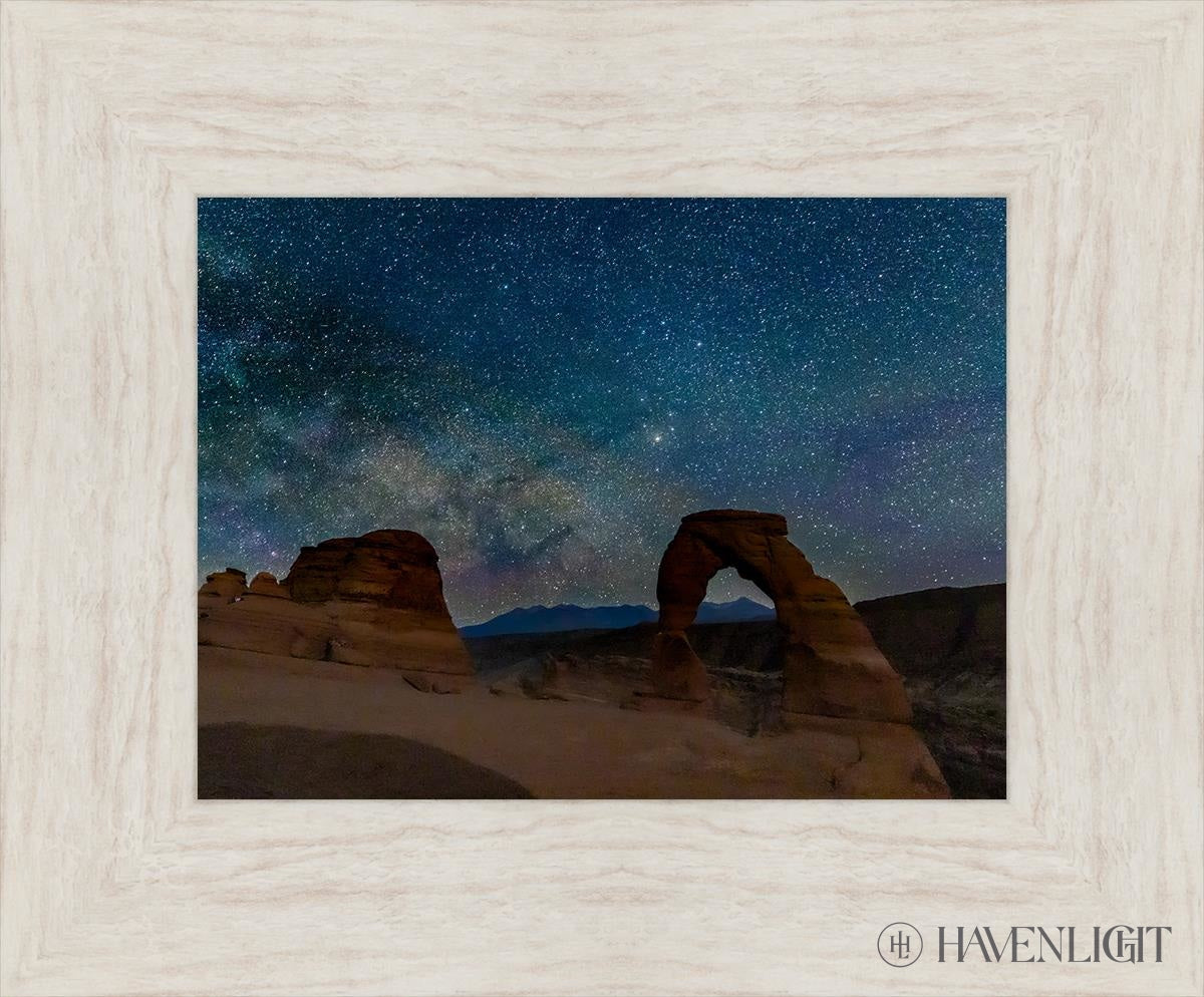 Milky Way Over Delicate Arch Arches National Park Utah Open Edition Print / 12 X 9 Ivory 17 1/2 14
