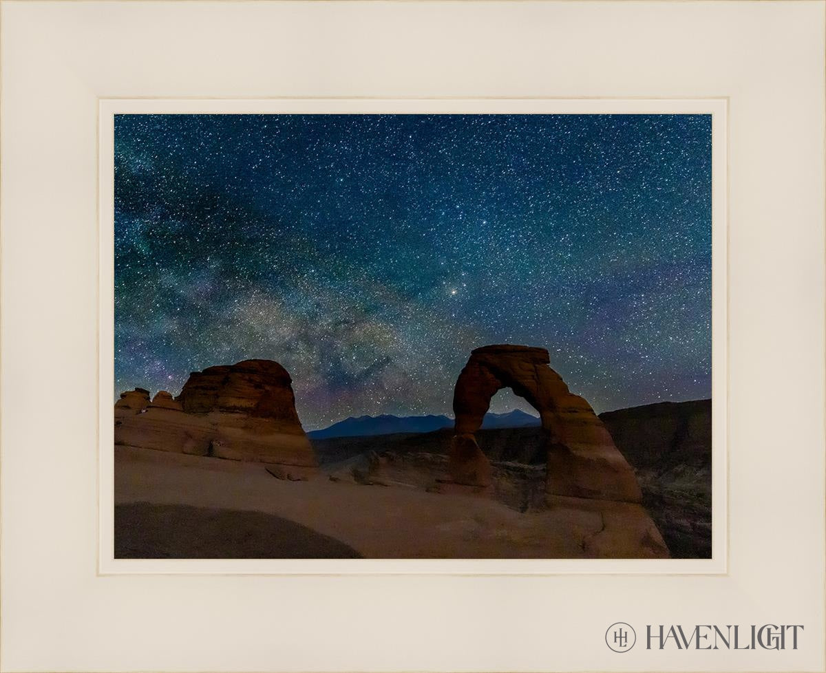 Milky Way Over Delicate Arch Arches National Park Utah Open Edition Print / 12 X 9 White 16 1/4 13