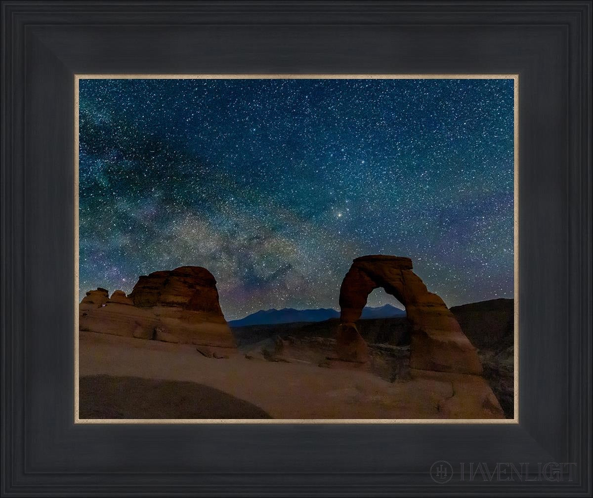 Milky Way Over Delicate Arch Arches National Park Utah Open Edition Print / 14 X 11 Black 18 3/4 15