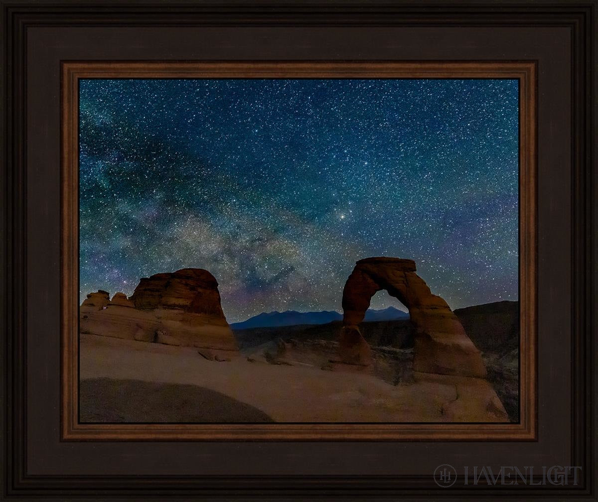 Milky Way Over Delicate Arch Arches National Park Utah Open Edition Print / 14 X 11 Brown 18 3/4 15