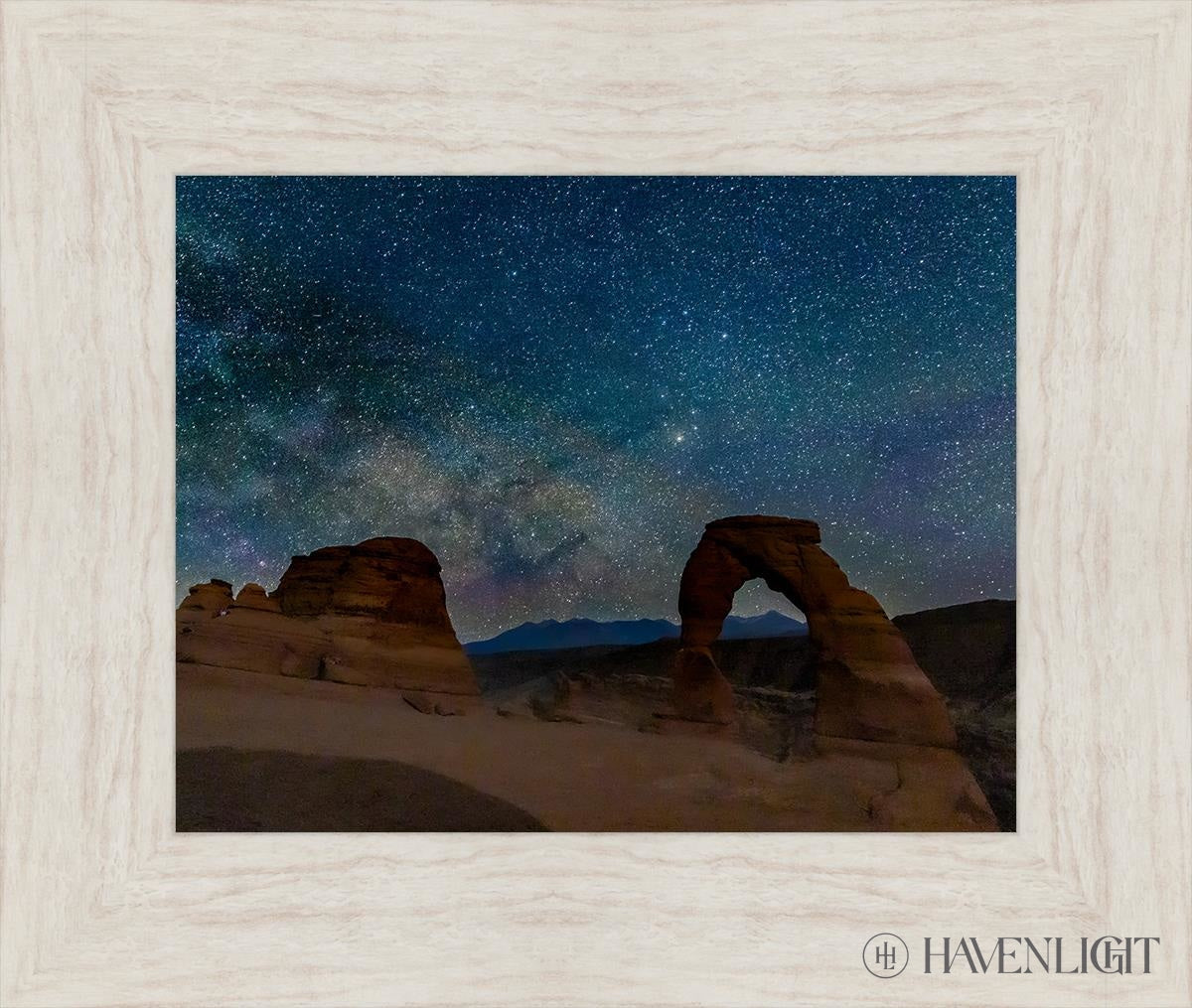 Milky Way Over Delicate Arch Arches National Park Utah Open Edition Print / 14 X 11 Ivory 19 1/2 16