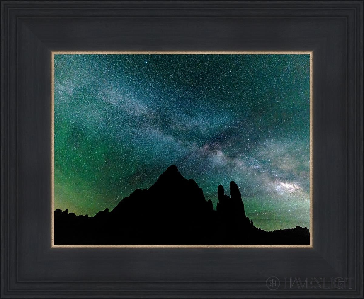 Milky Way Over The Sandstone Fins Arches National Park Utah Open Edition Print / 12 X 9 Black 16 3/4