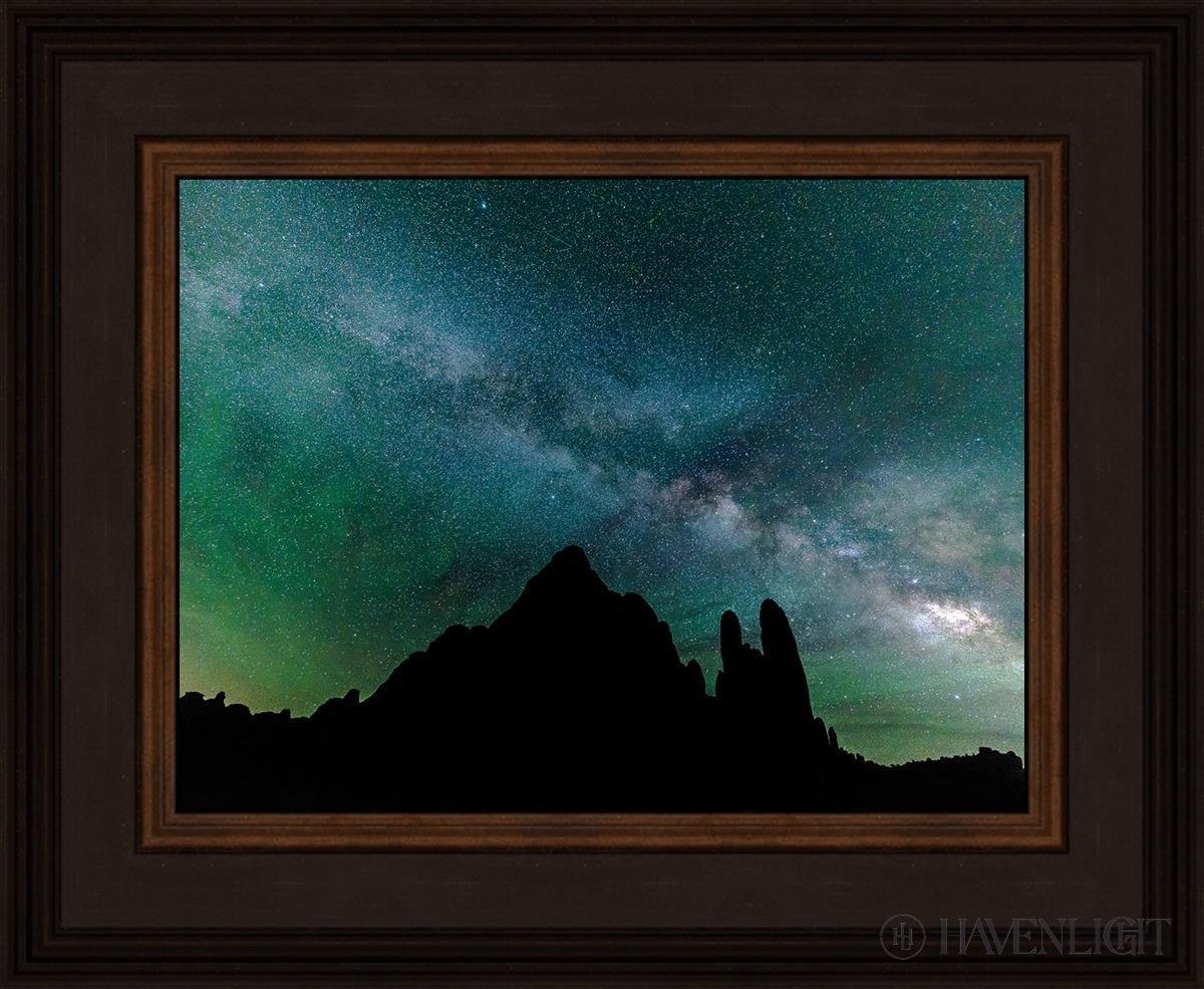 Milky Way Over The Sandstone Fins Arches National Park Utah Open Edition Print / 12 X 9 Brown 16 3/4