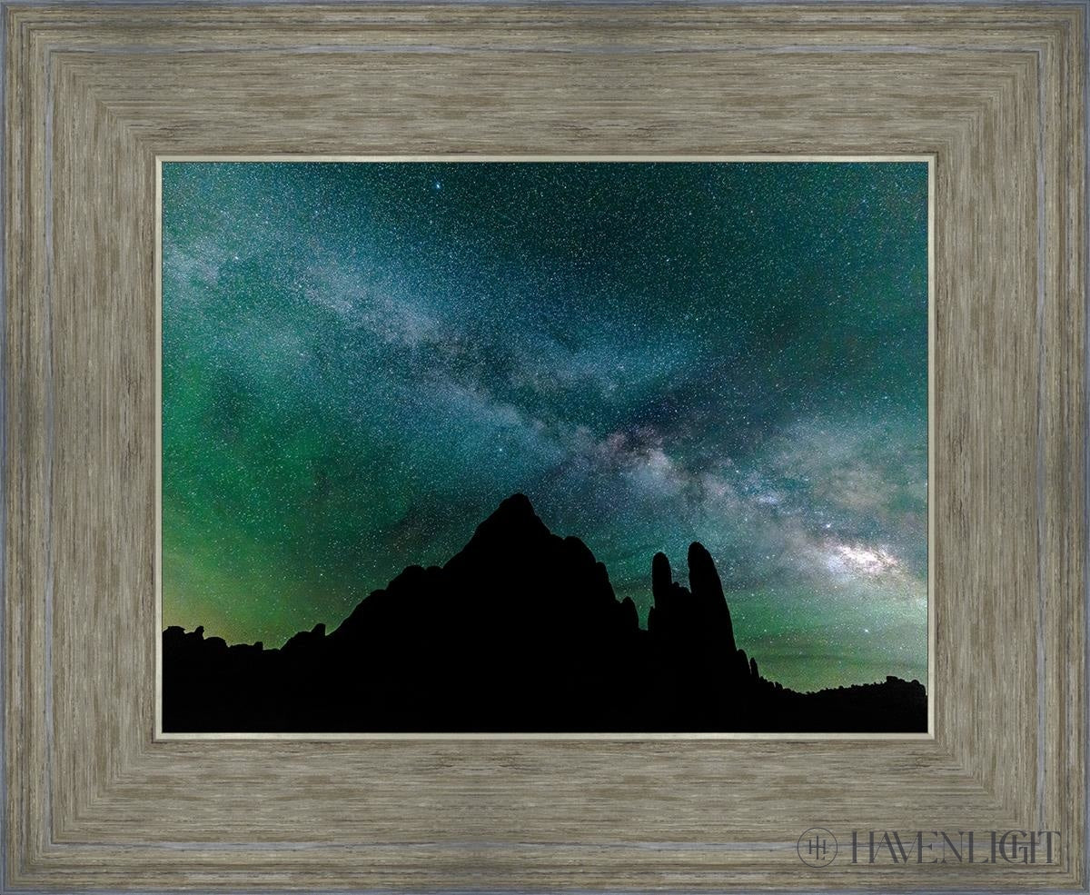 Milky Way Over The Sandstone Fins Arches National Park Utah Open Edition Print / 12 X 9 Gray 16 3/4