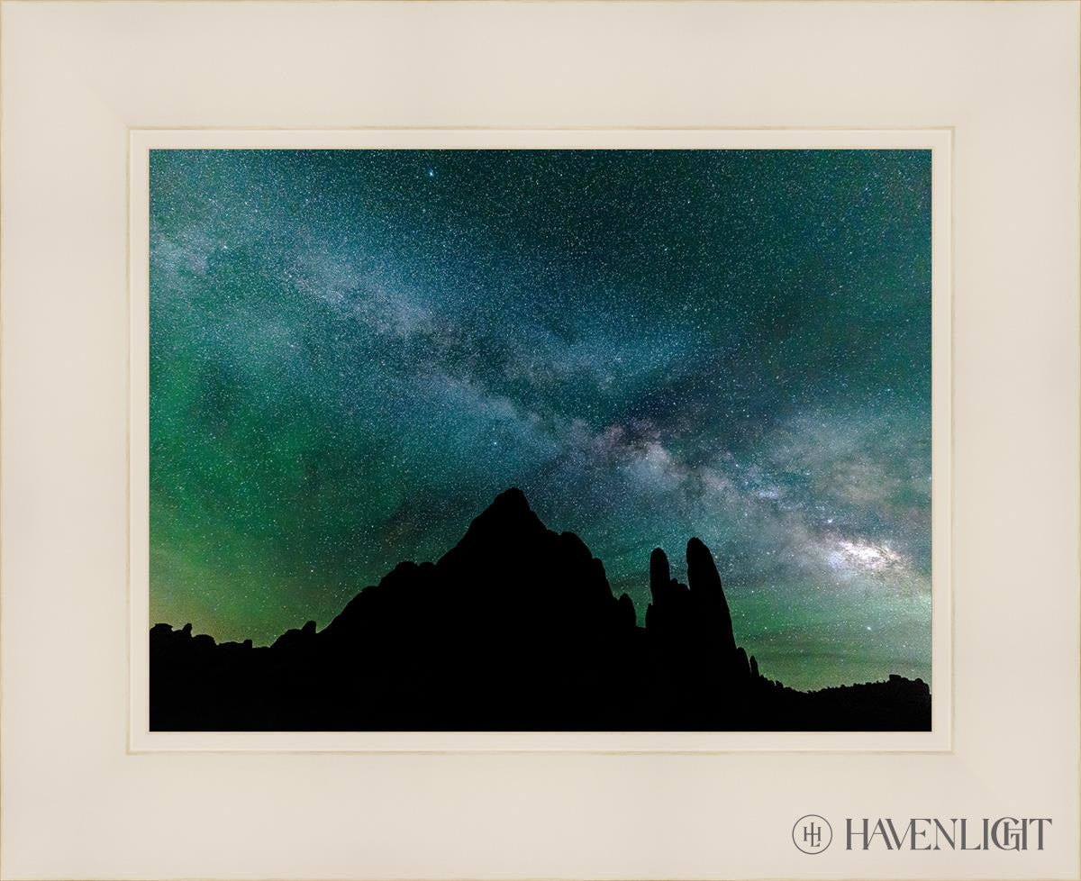 Milky Way Over The Sandstone Fins Arches National Park Utah Open Edition Print / 12 X 9 White 16 1/4