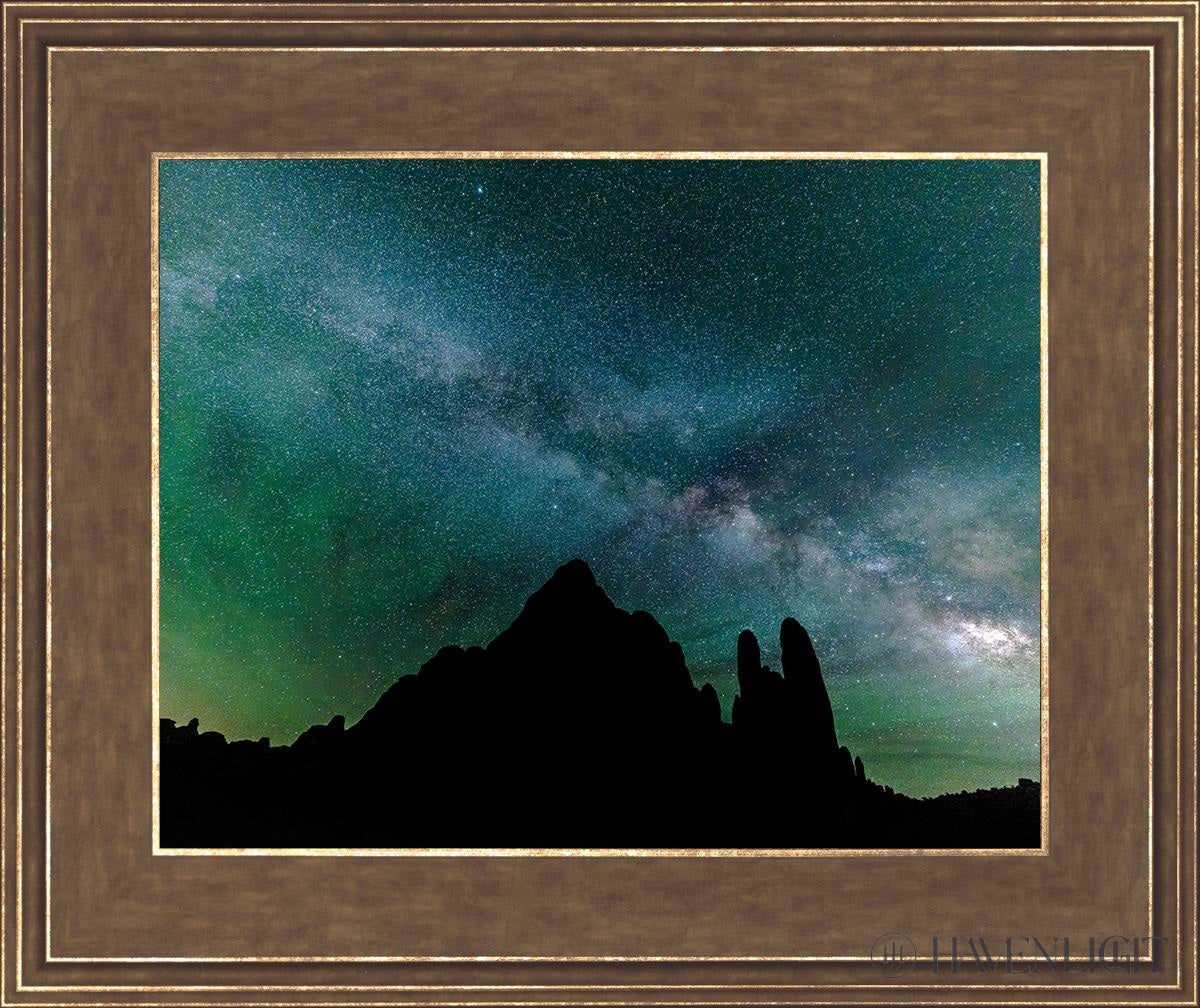 Milky Way Over The Sandstone Fins Arches National Park Utah Open Edition Print / 14 X 11 Gold 18 3/4