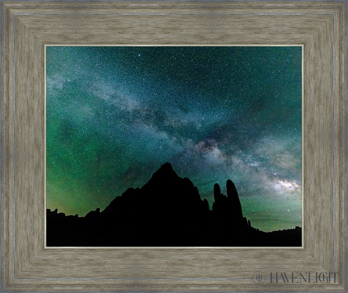 Milky Way Over The Sandstone Fins Arches National Park Utah Open Edition Print / 14 X 11 Gray 18 3/4