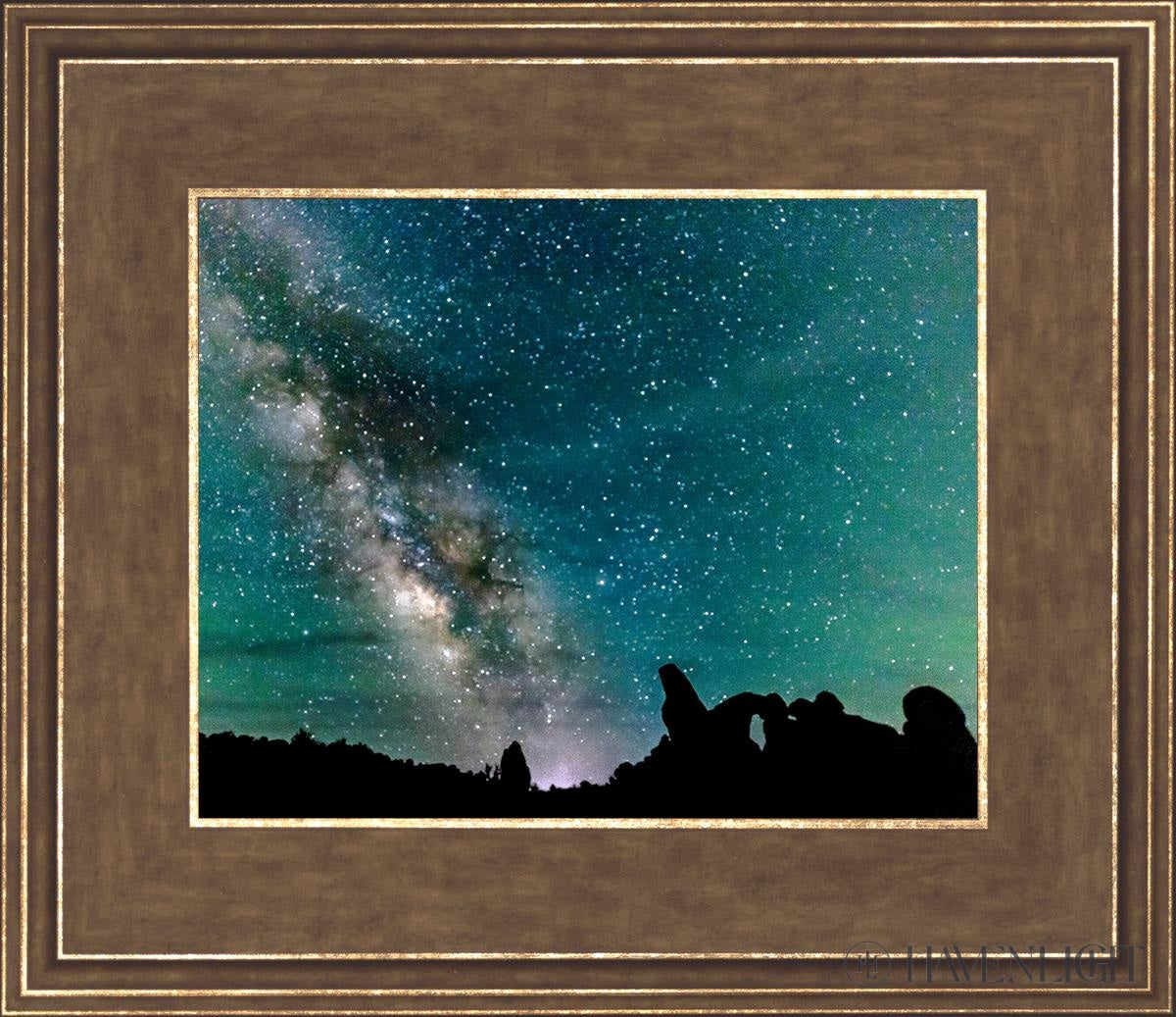 Milky Way Over The Turret Arches National Park Utah Open Edition Print / 10 X 8 Gold 14 3/4 12 Art
