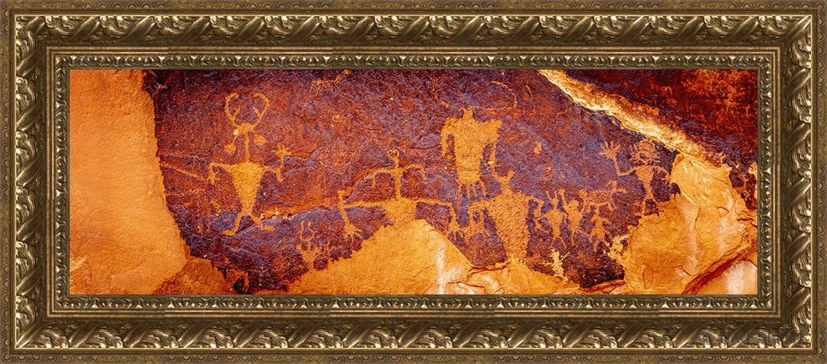 Moab Rock Art Open Edition Canvas / 30 X 10 Gold 35 3/4 15