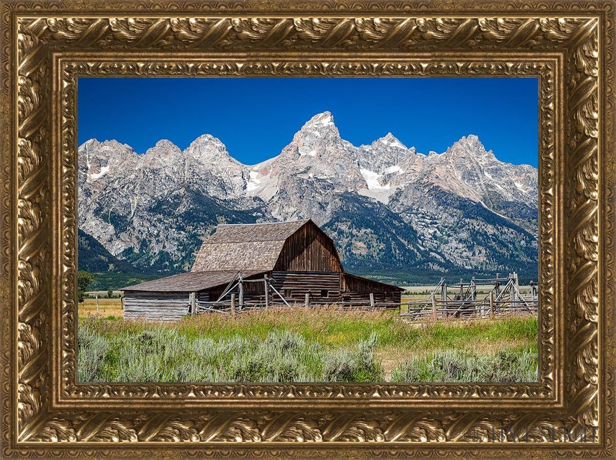 Moulton Barn Near Teton National Park Wyoming Open Edition Canvas / 18 X 12 Gold 23 3/4 17 Art