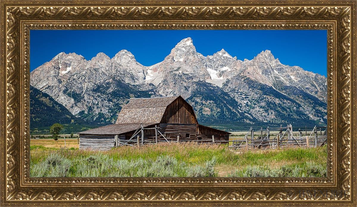 Moulton Barn Near Teton National Park Wyoming Open Edition Canvas / 30 X 15 Gold 35 3/4 20 Art