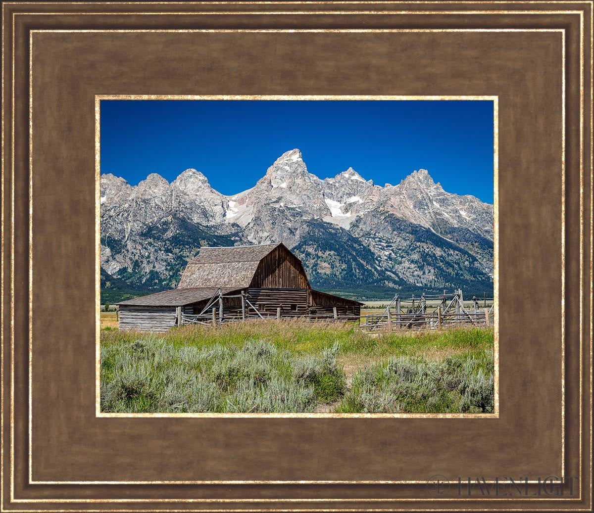 Moulton Barn Near Teton National Park Wyoming Open Edition Print / 10 X 8 Gold 14 3/4 12 Art
