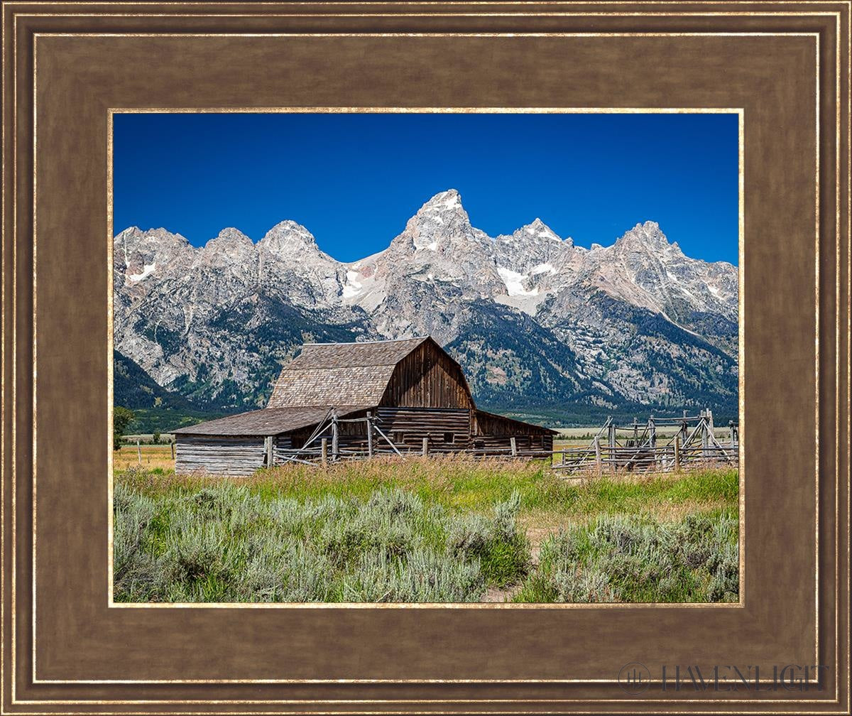 Moulton Barn Near Teton National Park Wyoming Open Edition Print / 14 X 11 Gold 18 3/4 15 Art