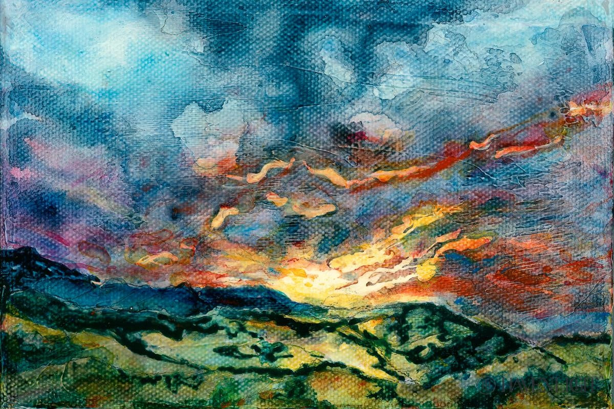 Mountain Sunset Open Edition Canvas / 18 X 12 Rolled In Tube Art