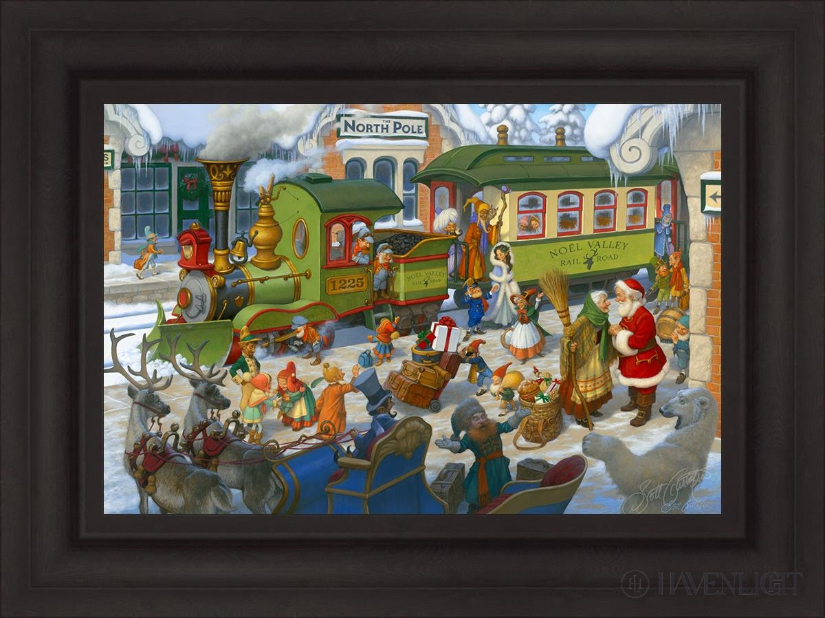 North Pole Depot Open Edition Canvas / 24 X 16 Brown 31 3/4 23 Art