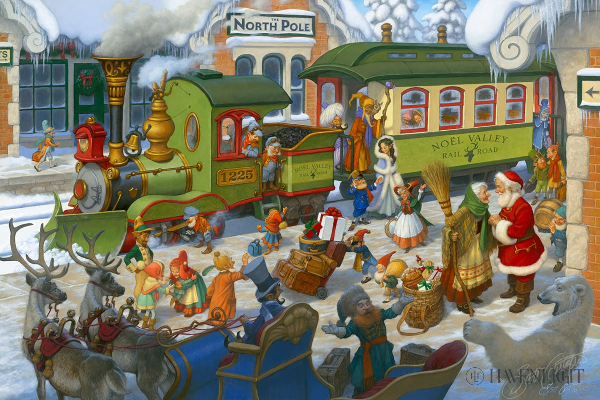 North Pole Depot Open Edition Canvas / 24 X 16 Rolled In Tube Art