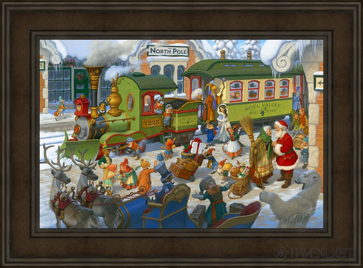 North Pole Depot Open Edition Canvas / 36 X 24 Brown 45 3/4 33 Art