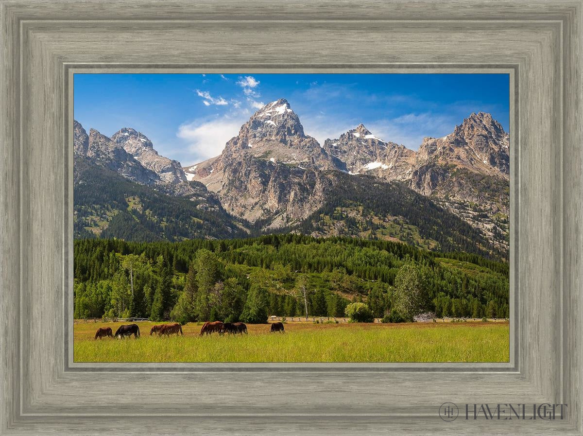 Panorama Of Grand Teton Mountain Range Wyoming Open Edition Canvas / 18 X 12 Gray 23 3/4 17 Art