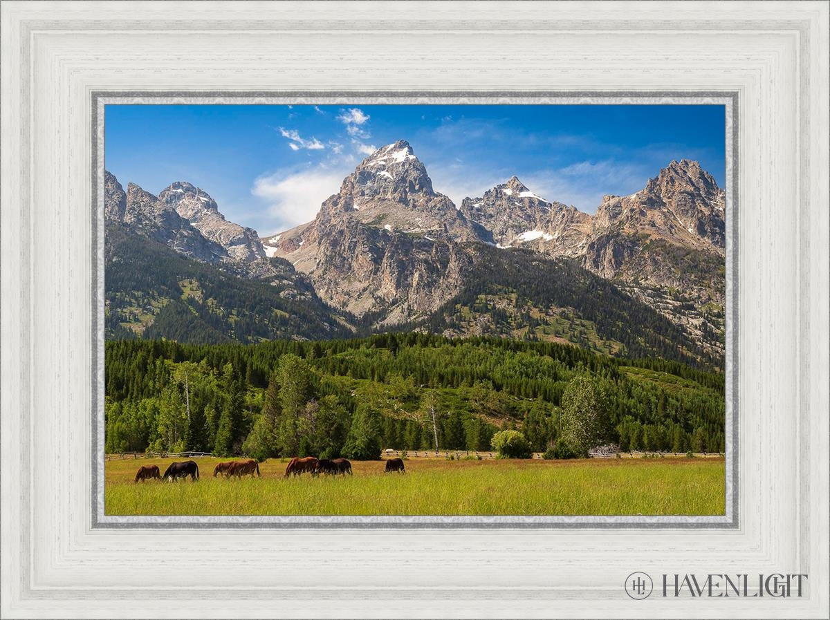 Panorama Of Grand Teton Mountain Range Wyoming Open Edition Canvas / 18 X 12 White 23 3/4 17 Art