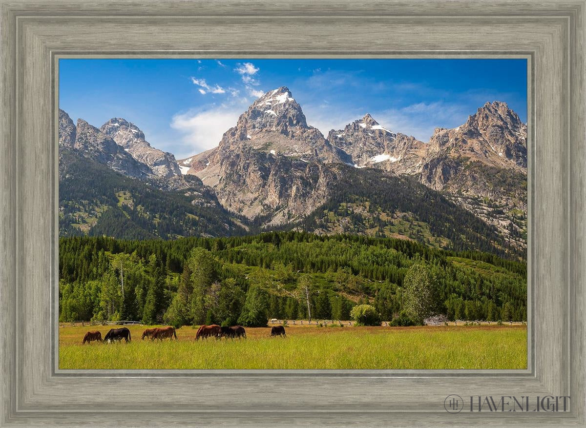 Panorama Of Grand Teton Mountain Range Wyoming Open Edition Canvas / 24 X 16 Gray 29 3/4 21 Art