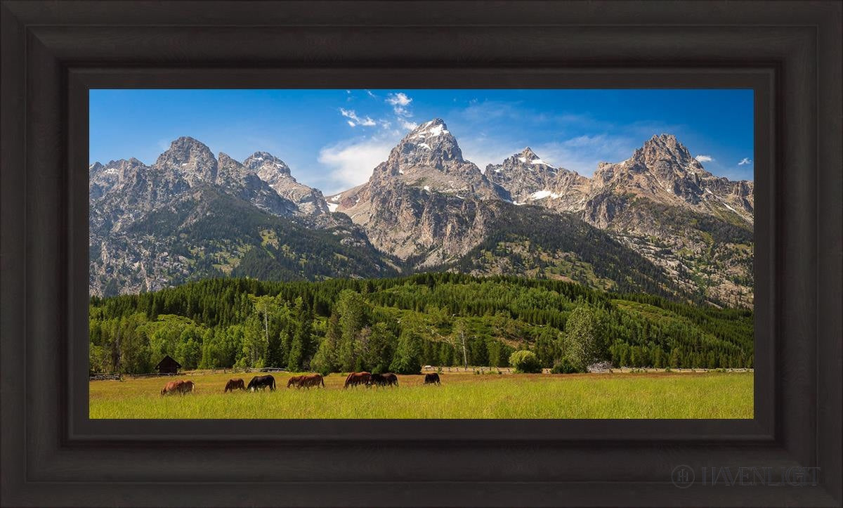 Panorama Of Grand Teton Mountain Range Wyoming Open Edition Canvas / 30 X 15 Brown 37 3/4 22 Art