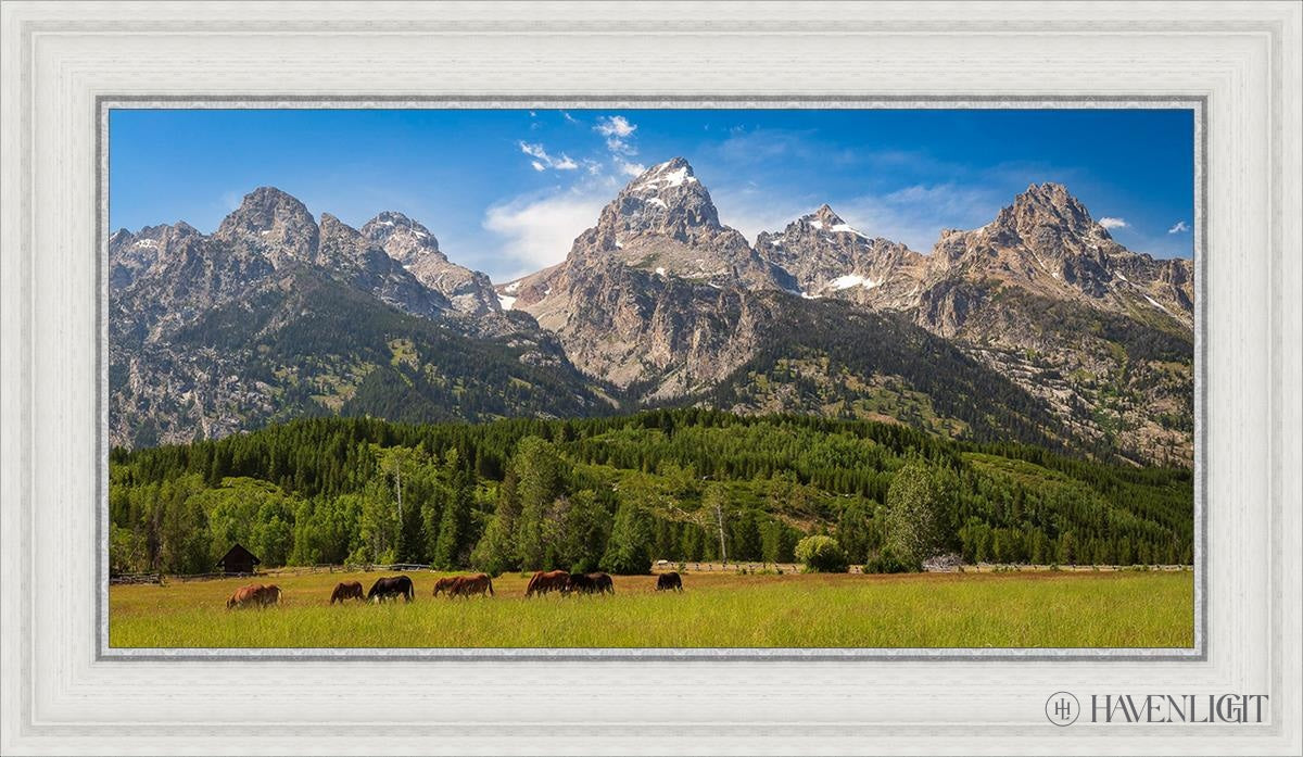 Panorama Of Grand Teton Mountain Range Wyoming Open Edition Canvas / 30 X 15 White 35 3/4 20 Art