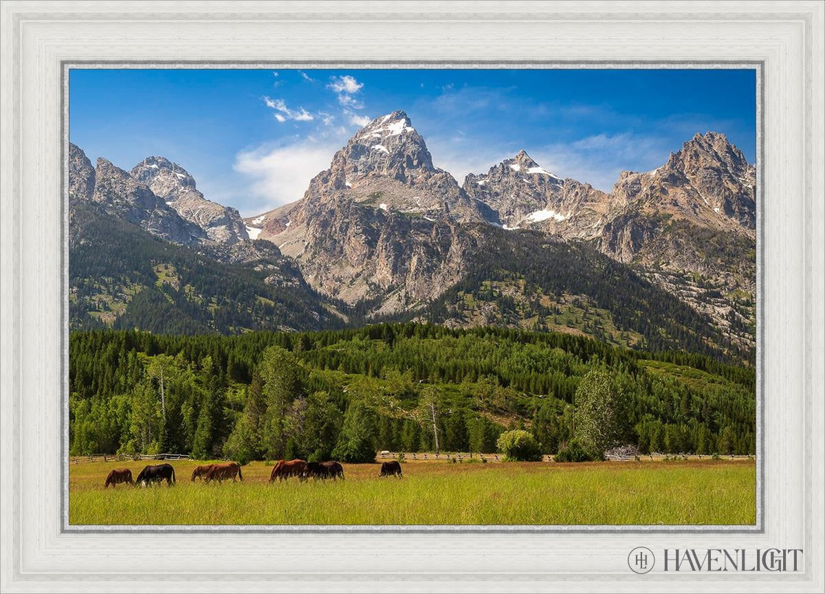 Panorama Of Grand Teton Mountain Range Wyoming Open Edition Canvas / 30 X 20 White 35 3/4 25 Art