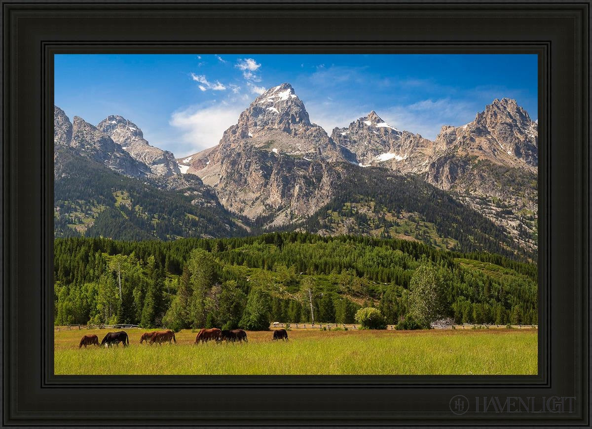 Panorama Of Grand Teton Mountain Range Wyoming Open Edition Canvas / 36 X 24 Black 43 3/4 31 Art