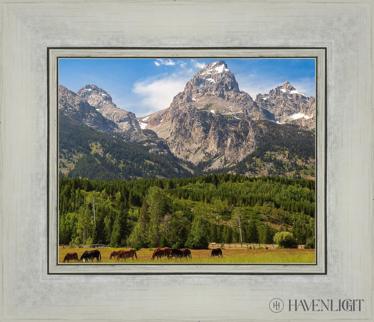 Panorama Of Grand Teton Mountain Range Wyoming Open Edition Print / 10 X 8 Silver 14 1/4 12 Art