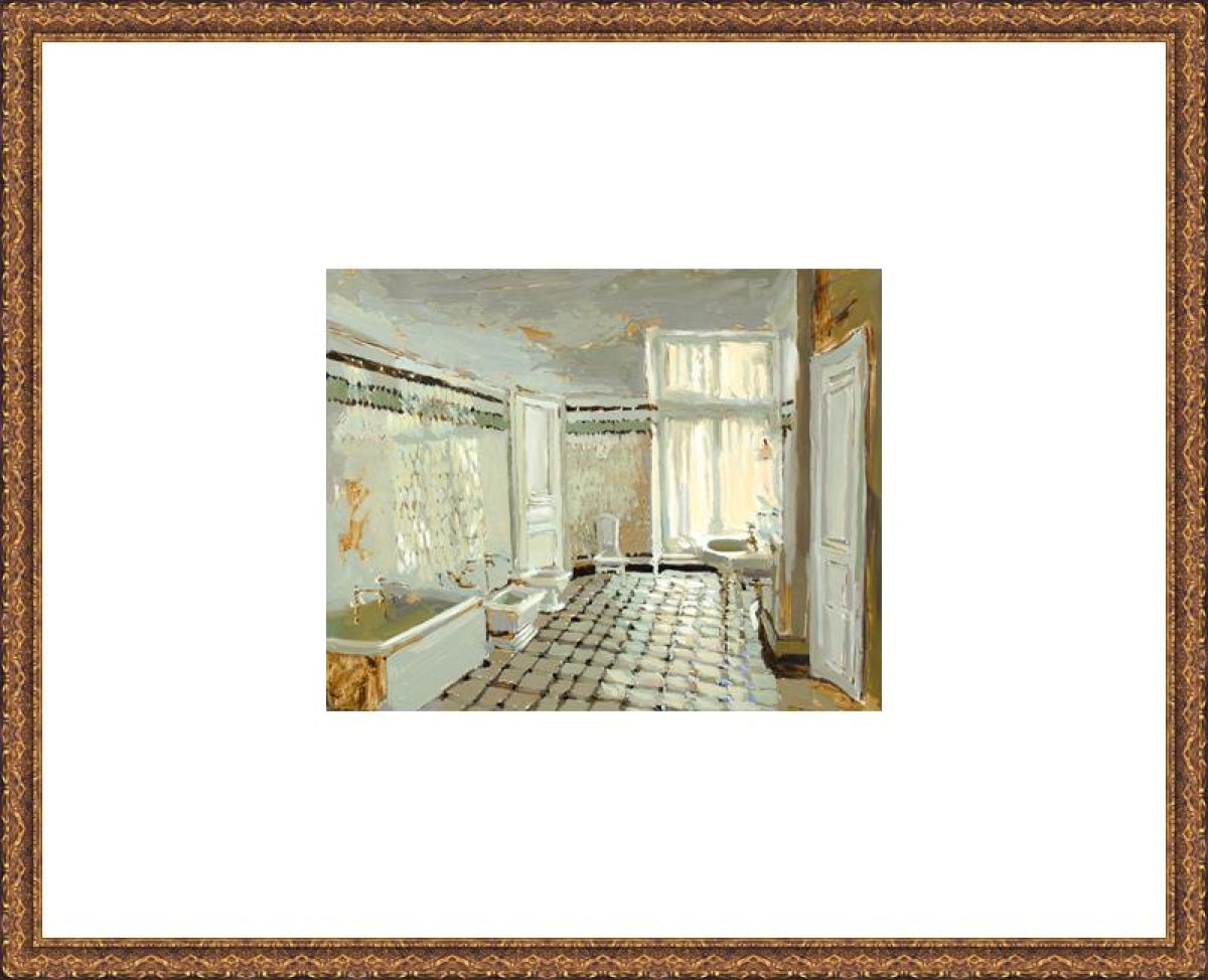 Parisian Bathroom Open Edition Print / 10 X 8 Frame Igl 21 1/4 17 Art