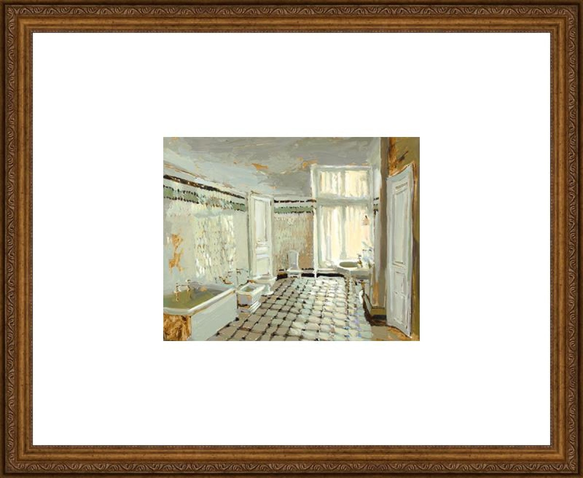 Parisian Bathroom Open Edition Print / 10 X 8 Frame Igo 22 1/4 18 Art