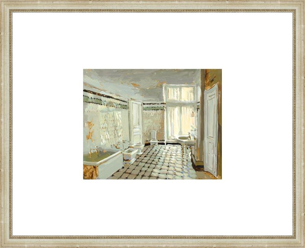Parisian Bathroom Open Edition Print / 10 X 8 Frame Is 21 1/2 17 Art