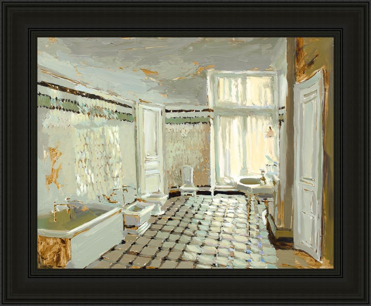 Parisian Bathroom Open Edition Canvas / 32 X 25 Black 39 3/4 Art