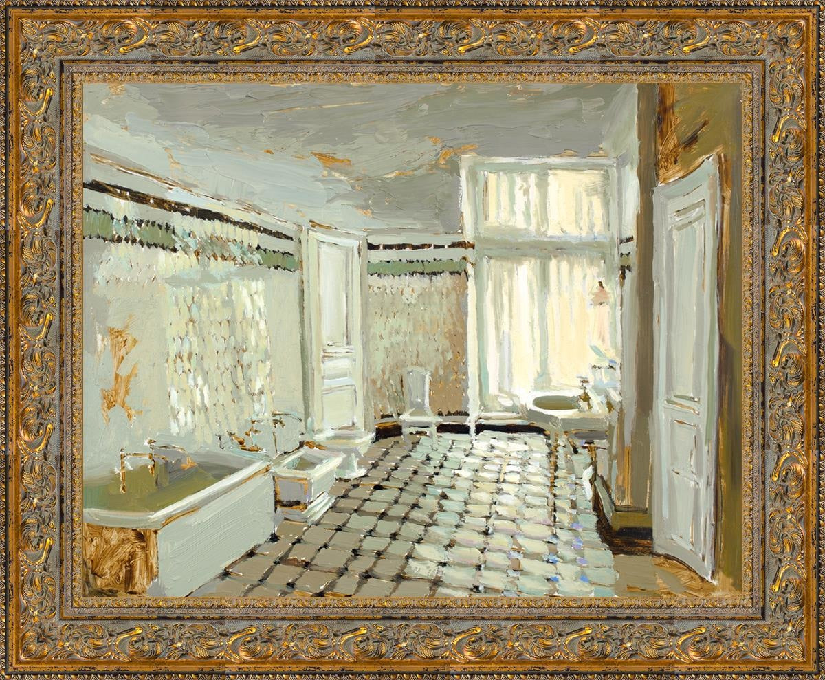 Parisian Bathroom Open Edition Canvas / 32 X 25 Gold 39 3/4 Art