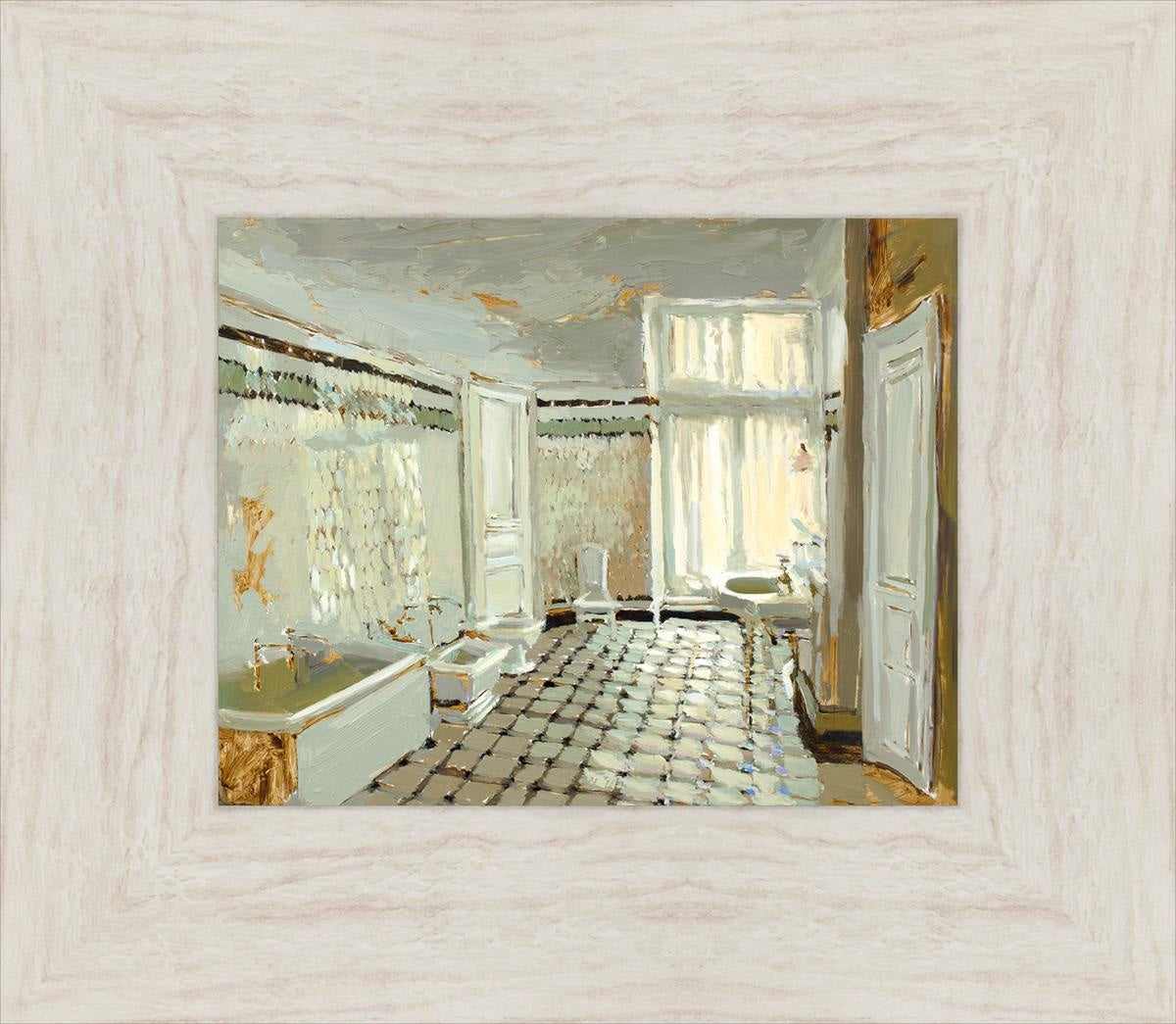 Parisian Bathroom Open Edition Print / 10 X 8 Ivory 15 1/2 13 Art