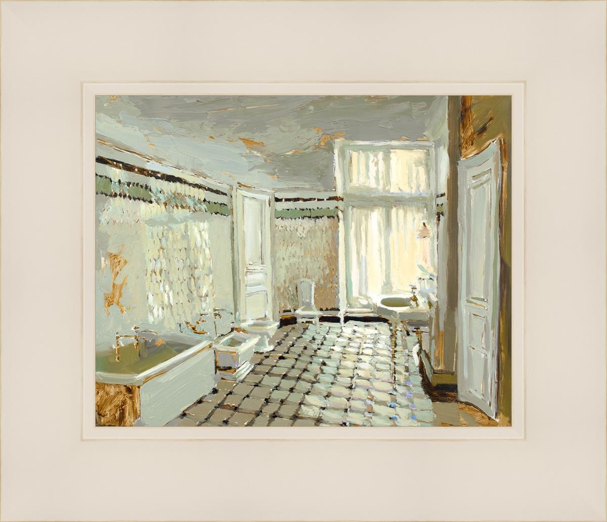 Parisian Bathroom Open Edition Print / 10 X 8 White 14 1/4 12 Art