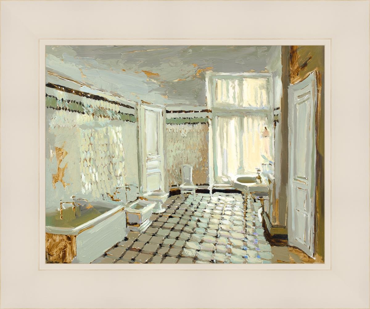 Parisian Bathroom Open Edition Print / 14 X 11 White 18 1/4 15 Art