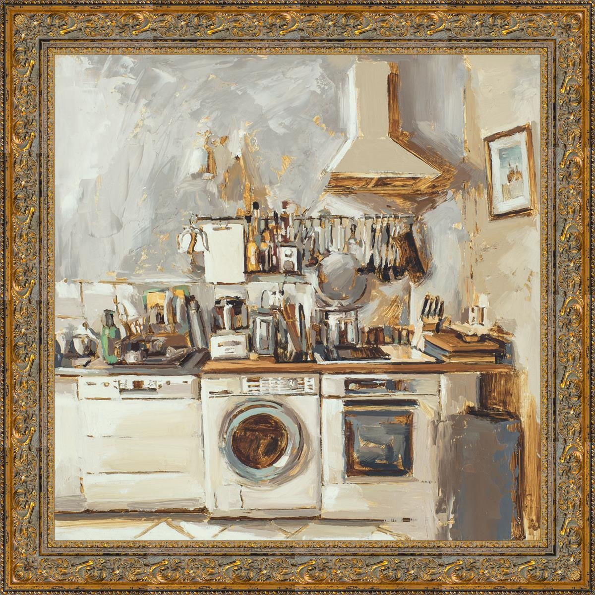 Parisian Kitchen Open Edition Canvas / 36 X Gold 43 3/4 Art