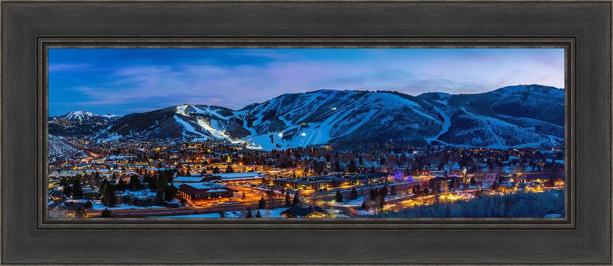 Park City Utah At Twilight Open Edition Canvas / 36 X 12 Black 42 1/2 18 Art