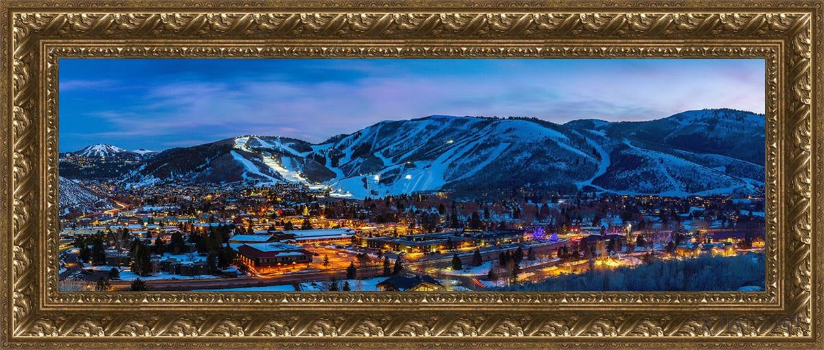Park City Utah At Twilight Open Edition Canvas / 36 X 12 Gold 41 3/4 17 Art